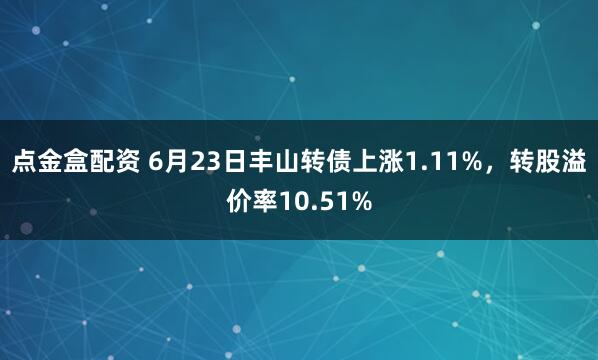 点金盒配资 6月23日丰山转债上涨1.11%，转股溢价率10.51%