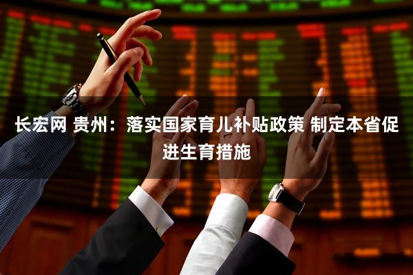 长宏网 贵州：落实国家育儿补贴政策 制定本省促进生育措施