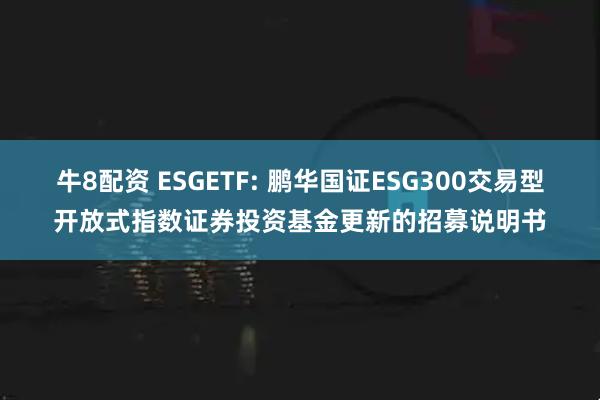 牛8配资 ESGETF: 鹏华国证ESG300交易型开放式指数证券投资基金更新的招募说明书