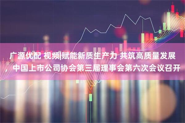 广源优配 视频|赋能新质生产力 共筑高质量发展，中国上市公司协会第三届理事会第六次会议召开